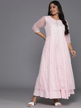 Plus Size Conversational Print A-Line Maxi Ethnic Dress-AP-AHEDNTFPDS-681